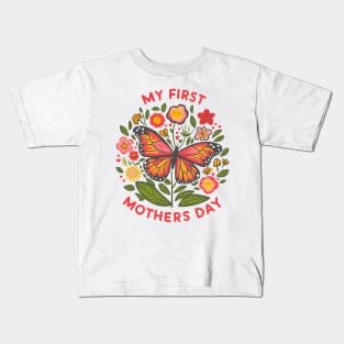 My first mothers day butterfly fun print shirt Kids T-Shirt